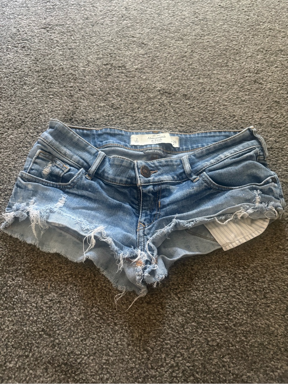 Abercrombie & Fitch Light Blue Distressed Cutoff Denim Shorts